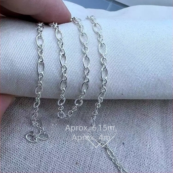 Lanț în formă de O cu cruce din argint S925 — finisaj lustruit, puritate 925, accesorii DIY