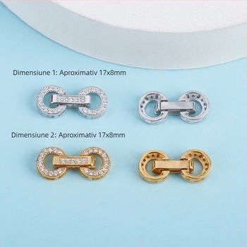 Încuietoare S925 cu capete duble pentru brățară și colier DIY, formă rotundă, placare electrolitică argintie, puritate 925, personalizabil.