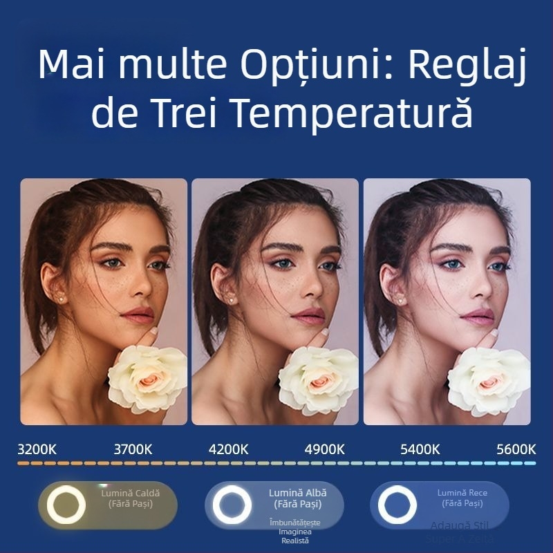Lampă LED de fill pentru fotografie în studio, lumină difuză sferică, 100W, temperatură de culoare 5500K±200K / 5600K±200K, trei temperaturi