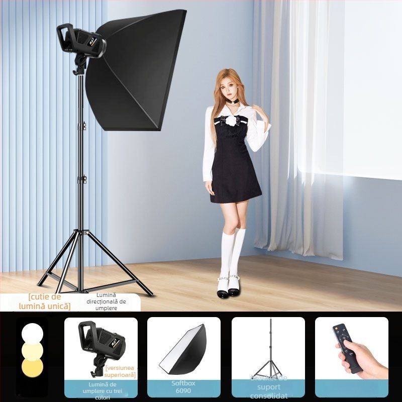 Lampă LED de fill pentru fotografie în studio, lumină difuză sferică, 100W, temperatură de culoare 5500K±200K / 5600K±200K, trei temperaturi