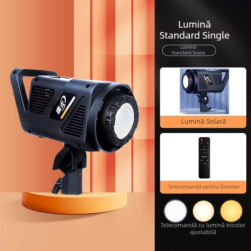 Lampă LED de fill pentru fotografie în studio, lumină difuză sferică, 100W, temperatură de culoare 5500K±200K / 5600K±200K, trei temperaturi