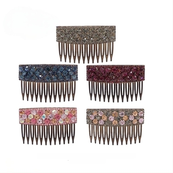 Clamă de păr cu cristale, metal, stil franțuzesc, de mână, Amy Show