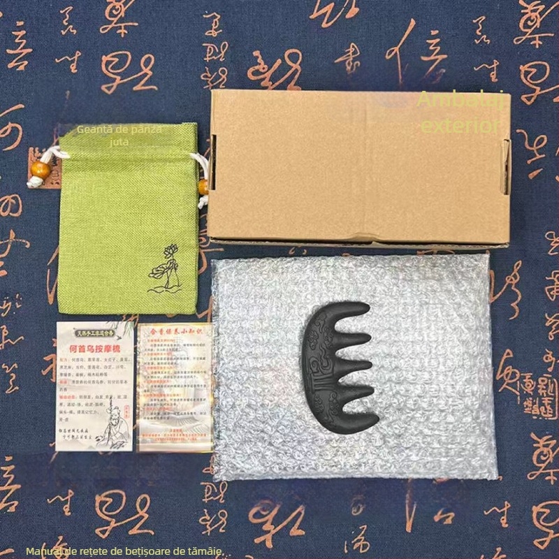 Pieptene pentru păr în formă de floare, Huide, lucrat manual, personalizabil, ambalaj individual