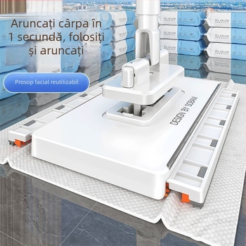 Mop plat mini pentru uz casnic – tijă din oțel inoxidabil, stoarcere cu role, dehidratare ≤40%, capacitate de încărcare 2 kg, acționare dublă