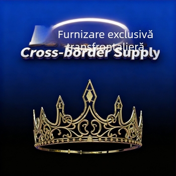 Coronă reglabilă din aliaj pentru Halloween – diademă regală medievală retro pentru scenă, pentru bărbați, placare electroplatină, fără cristale