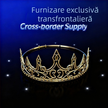 Coronă reglabilă din aliaj pentru Halloween – diademă regală medievală retro pentru scenă, pentru bărbați, placare electroplatină, fără cristale