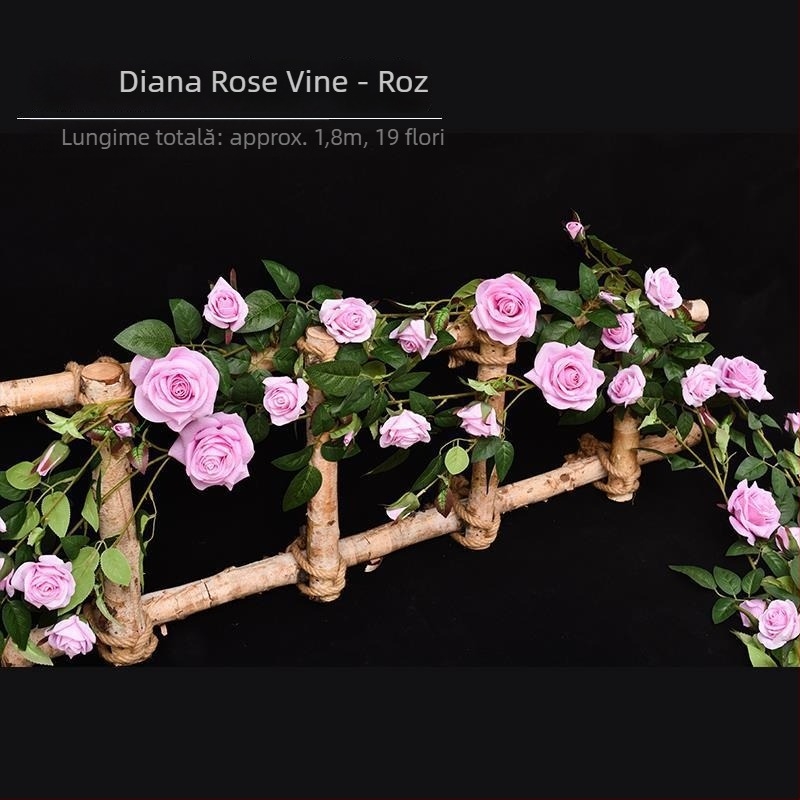 Viță artificială din mătase cu trandafiri, decor pe perete pentru nuntă, exterior și recuzită pentru fotografie