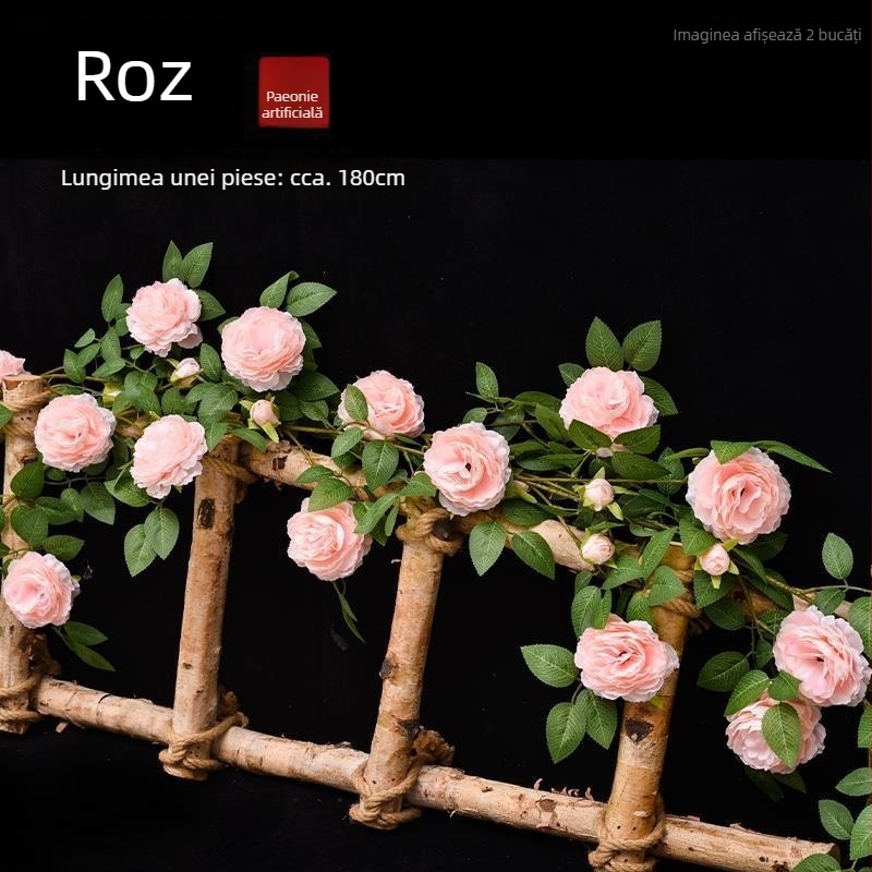 Viță artificială din mătase cu trandafiri, decor pe perete pentru nuntă, exterior și recuzită pentru fotografie