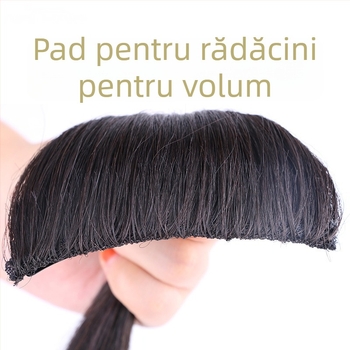 Real Hair Pad – Dispozitiv invizibil pentru volum la tâmple, păr drept, Păr real, Model Real Hair 2-3 Card Pad, poate fi vopsit, Brand Qiao Xi