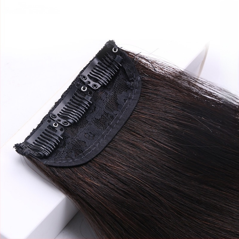 Real Hair Pad – Dispozitiv invizibil pentru volum la tâmple, păr drept, Păr real, Model Real Hair 2-3 Card Pad, poate fi vopsit, Brand Qiao Xi