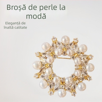 Broșă florală din cupru, finisaj electroplating, accesorii feminine pentru decorare și fixare eșarfă