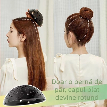 Accesoriu pentru păr pentru volum în coroană și coafură coc – Material TPR, Stil Japonez/Koreean, Primăvara 2025