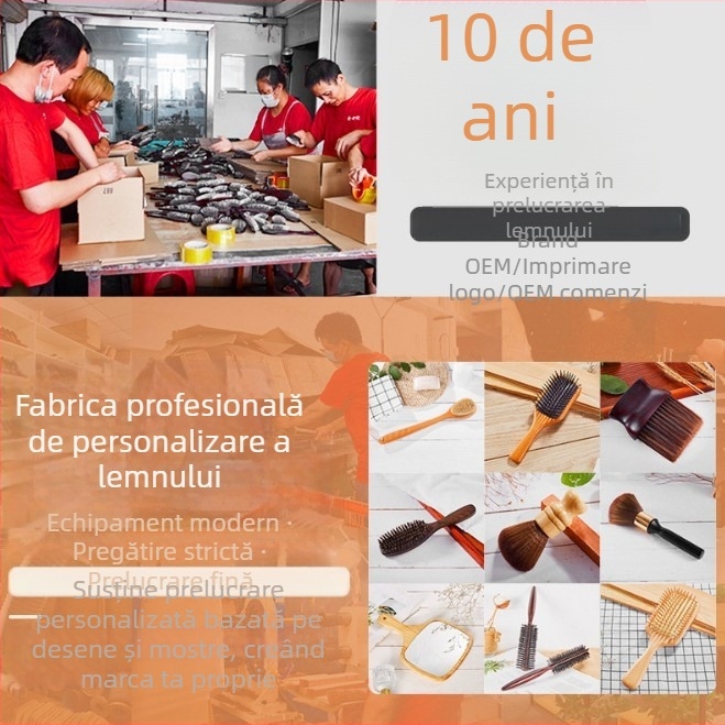 Pieptene de masaj din lemn cu pernă de aer – bambus, Golden Age, Huizhou