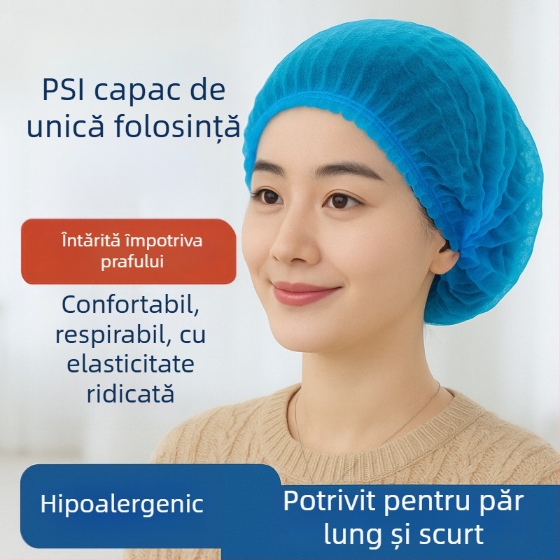 Pălărie de unică folosință, model TM, protecție împotriva prafului, cu orificii de respirație, potrivită pentru fabrici, saloane de înfrumusețare, industrie alimentară, bucătărie, spital și laborator