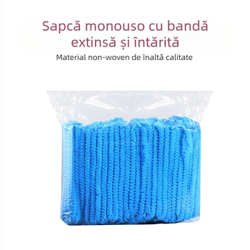 Pălărie de unică folosință din material nețesut, cu plasă pentru păr, protecție la praf, respirabilă, potrivită pentru fabrici și laboratoare