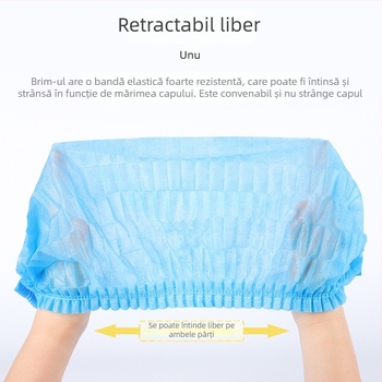 Cap pentru păr din material nețesut, Strip Cap, croială lejeră, nervuri duble, protecție împotriva prafului și căderii părului