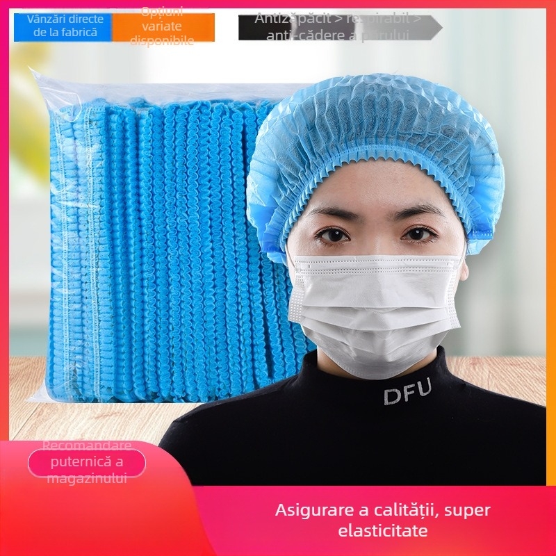 Cap pentru păr din material nețesut, Strip Cap, croială lejeră, nervuri duble, protecție împotriva prafului și căderii părului
