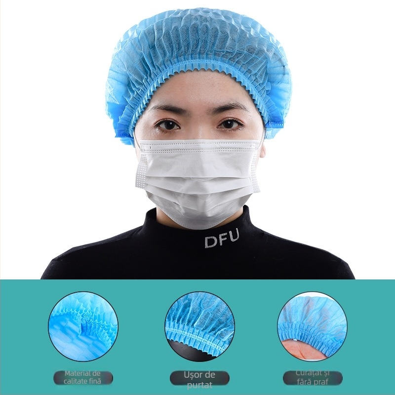 Cap pentru păr din material nețesut, Strip Cap, croială lejeră, nervuri duble, protecție împotriva prafului și căderii părului