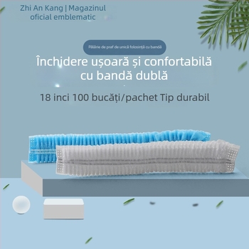 Șapcă de unică folosință din material nețesut, cu plasă pentru păr, pentru industria alimentară – protecție împotriva prafului și căderii părului
