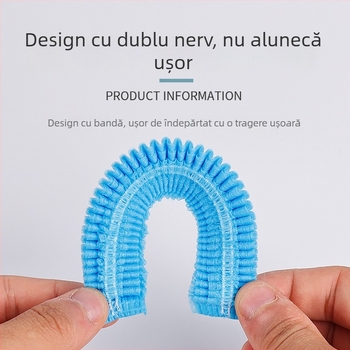 Pălărie de unică folosință din material nețesut, pentru protecție împotriva prafului și păr, cu ventilație, potrivită pentru atelier alimentar, personalizabilă, 100 buc. în ambalaj
