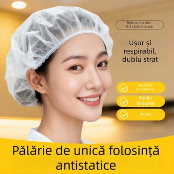 Șapcă de păr de unică folosință din material nețesut, formă în bandă, anti-static, model 444r, potrivită pentru fabrica de alimente