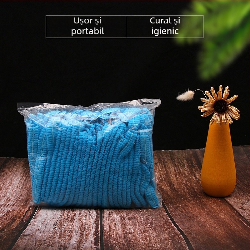 Șapcă de păr de unică folosință din material nețesut, formă în bandă, anti-static, model 444r, potrivită pentru fabrica de alimente