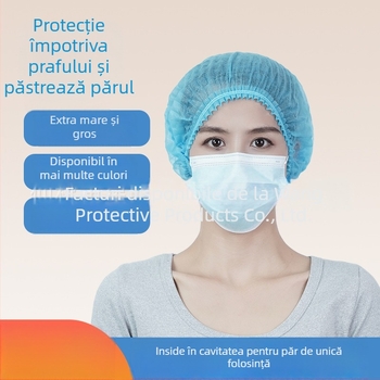 Șapcă de unică folosință din material nețesut – model Strip Cap, căptușeală PP, respirabilă, protecție împotriva prafului, anti-pierdere păr, rezistentă la vapori de ulei; GB15979-2002; pentru bucătărie, spații curate, catering.