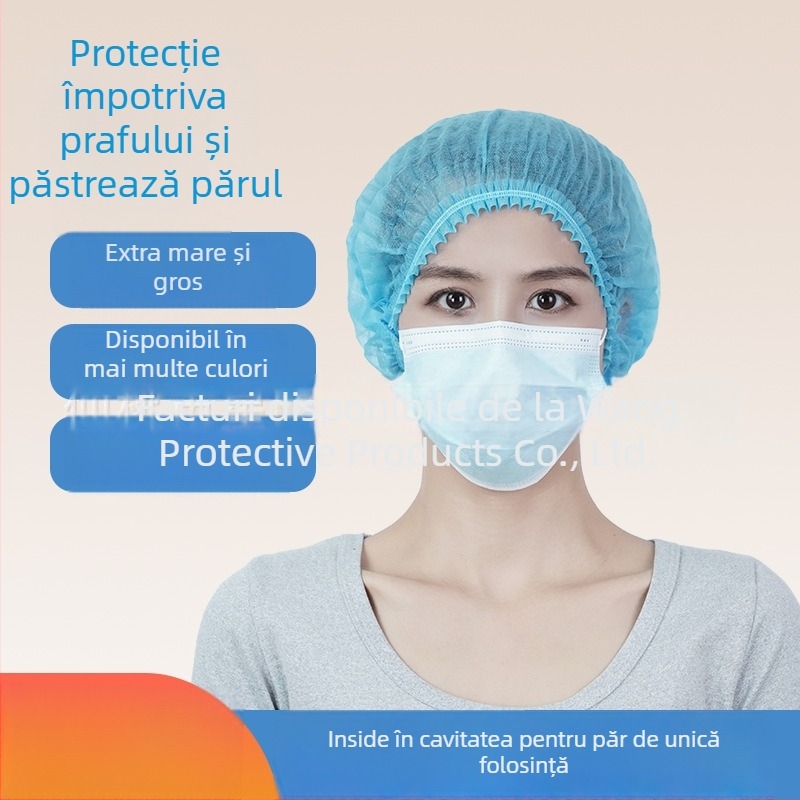 Șapcă de unică folosință din material nețesut – model Strip Cap, căptușeală PP, respirabilă, protecție împotriva prafului, anti-pierdere păr, rezistentă la vapori de ulei; GB15979-2002; pentru bucătărie, spații curate, catering.