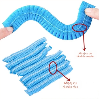 Bonetă de unică folosință din material nețesut, în formă de bandă, respirabilă, protecție împotriva prafului și fumului de ulei, pentru bucătărie și industria alimentară, îngroșată