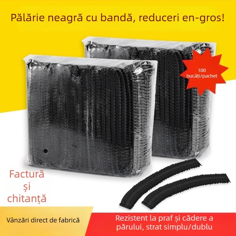 Șapcă de unică folosință din material nețesut, cu plasă pentru păr, respirabilă, rezistentă la praf, destinat utilizării în interior
