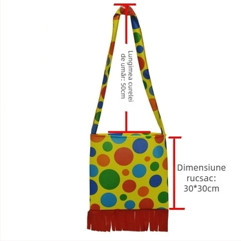 Rucsac pentru costum de clovn, din pânză, cusut, accesorii de machiaj și îmbrăcăminte