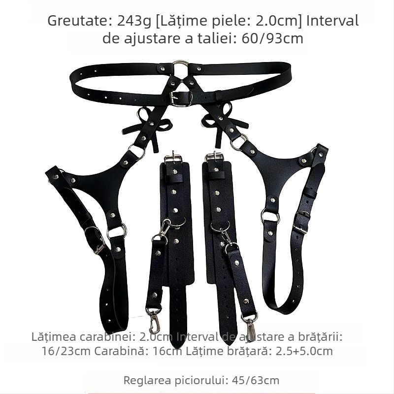 Centură garter cu fundă și curea din piele sintetică — PU/piele sintetică, Cataramă cu știft, Sezoane All-Season, Pentru show