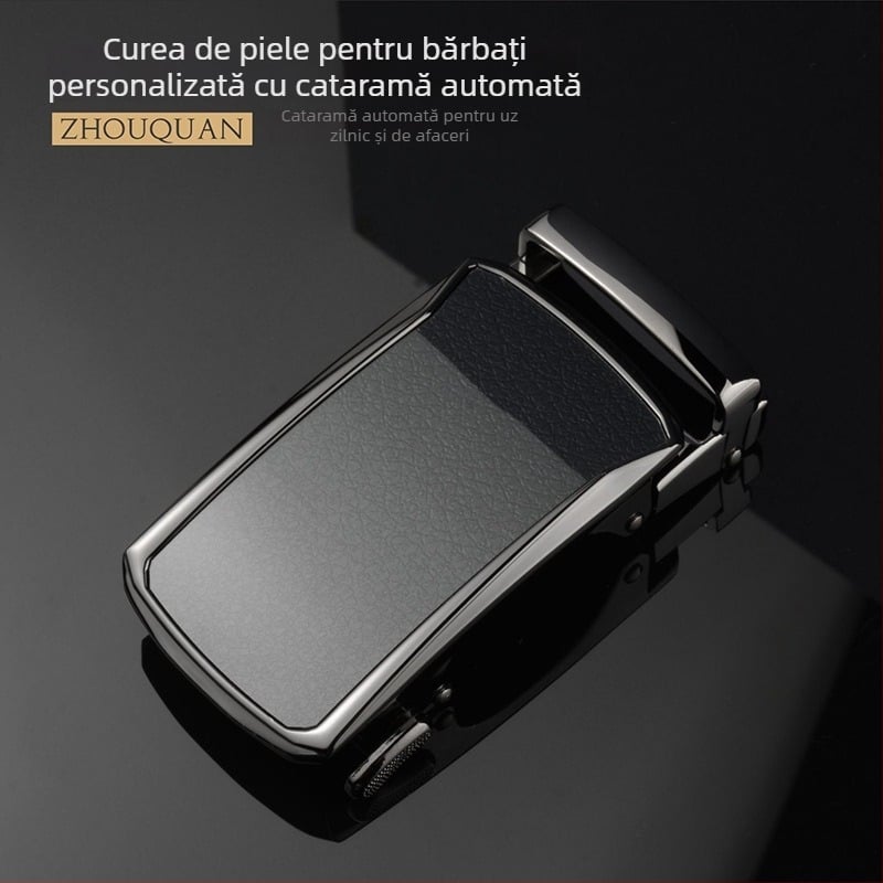 Cataramă automată pentru curea bărbătească – aliaj, formă dreptunghiulară, model litere, stil business