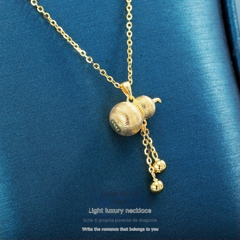 Colier cu ciucuri în formă de dovleac, stil chinezesc, argint 925, lanț în formă de O, AFH