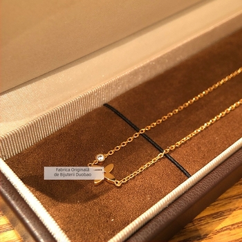 Colier placat cu aur, stil Insta, zircon încrustat, electroplacare, lanț cu stea cu patru vârfuri