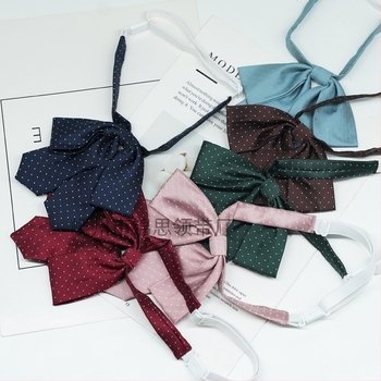 Fundă pentru guler cu floare – femei, stil coreean, tip săgeată, jacquard, poliester, model cu puncte