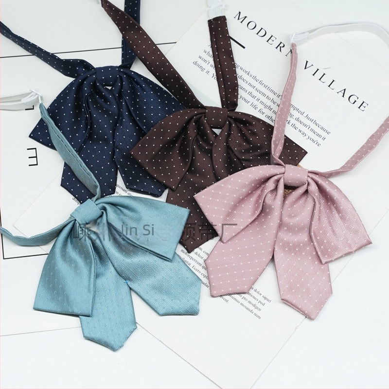 Fundă pentru guler cu floare – femei, stil coreean, tip săgeată, jacquard, poliester, model cu puncte