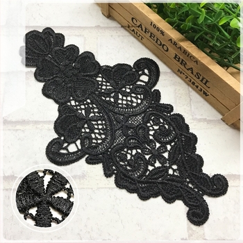 Aplicație dantelată pentru lenjerie, cu flori brodate și dantelă gol, fibre de poliester, brand Hundred Flowers Bushes