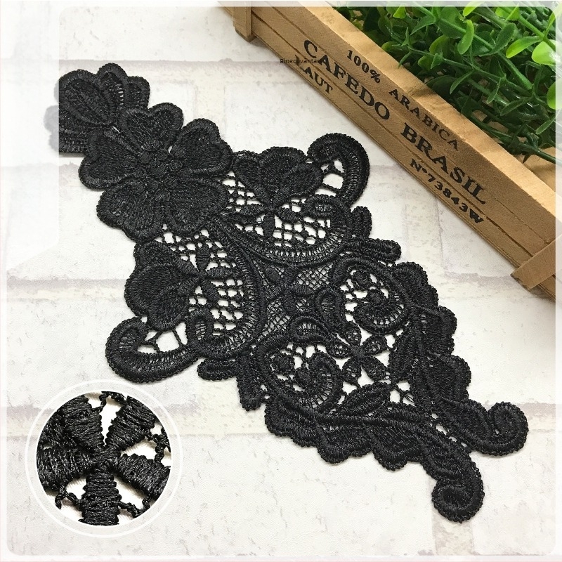 Aplicație dantelată pentru lenjerie, cu flori brodate și dantelă gol, fibre de poliester, brand Hundred Flowers Bushes