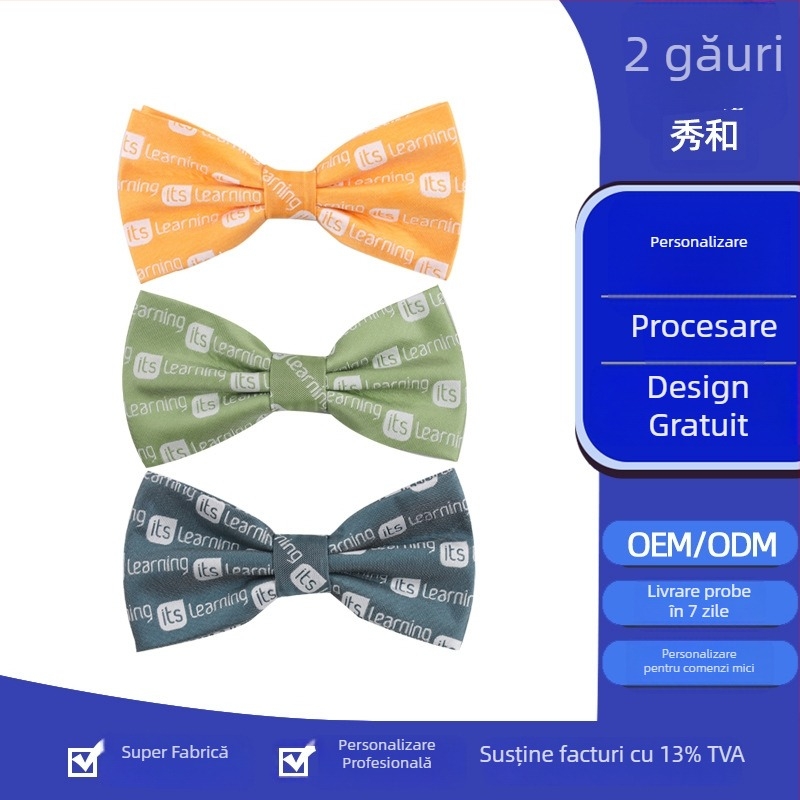 Papion cu logo personalizat broderie, Jacquard, unisex, poliester