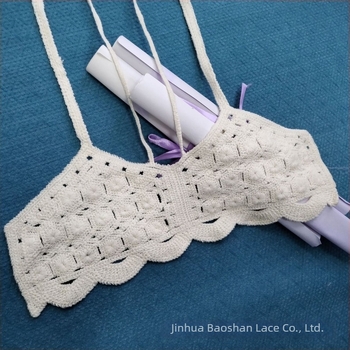 Guler de dantelă pentru femei, broderie hidro-solubilă pe fir de bumbac