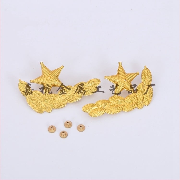 Insignă metalică pentru rever, formă specială, imprimare; prindere cu ac; ambalaj într-o cutie din lemn; potrivită pentru birou