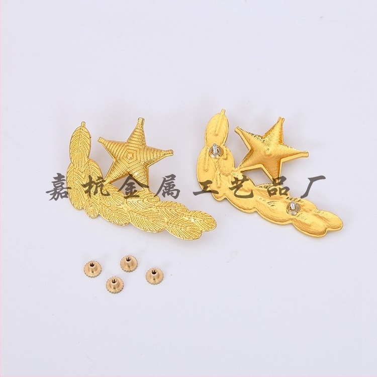 Insignă metalică pentru rever, formă specială, imprimare; prindere cu ac; ambalaj într-o cutie din lemn; potrivită pentru birou