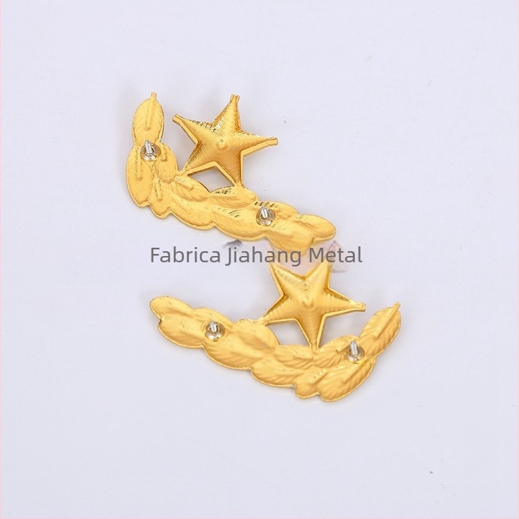 Insignă metalică pentru rever, formă specială, imprimare; prindere cu ac; ambalaj într-o cutie din lemn; potrivită pentru birou