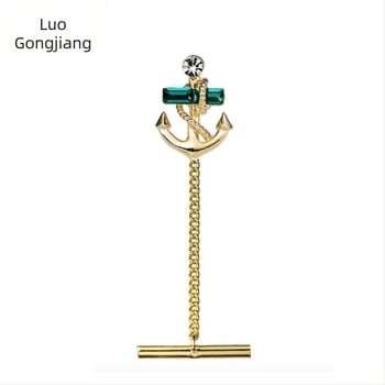 Clip pentru cravată, Floare de guler geometric monocrom, Aliaj placat cu 18K, Cap plat, Pentru bărbați, Ținută de seară
