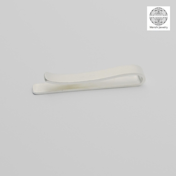 Clip de cravată din argint 925, design geometric masculin, placare cu aur, logo gravat, dimensiuni 50 x 7 x 1,4 mm, greutate 10 g