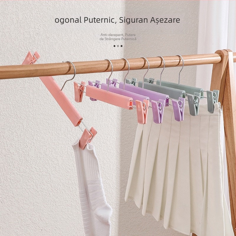 Clipuri de depozitare din plastic – antiderapante, retractabile, pentru agățat, economisire spațiu, universal pentru pantaloni, lenjerie, șosete