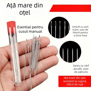 Set de unelte croșetat cu cârlig cu limbă pentru repararea puloverelor din lână, cârlig mic cu limbă, ac subțire pentru fir ultra-fin