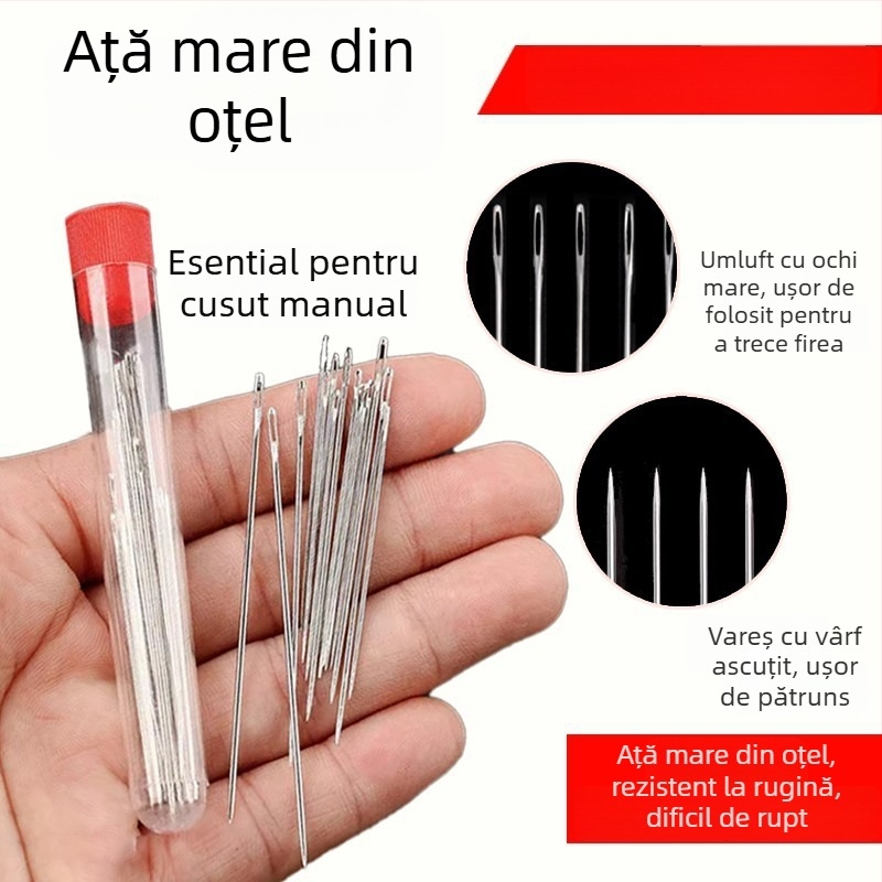 Set de unelte croșetat cu cârlig cu limbă pentru repararea puloverelor din lână, cârlig mic cu limbă, ac subțire pentru fir ultra-fin