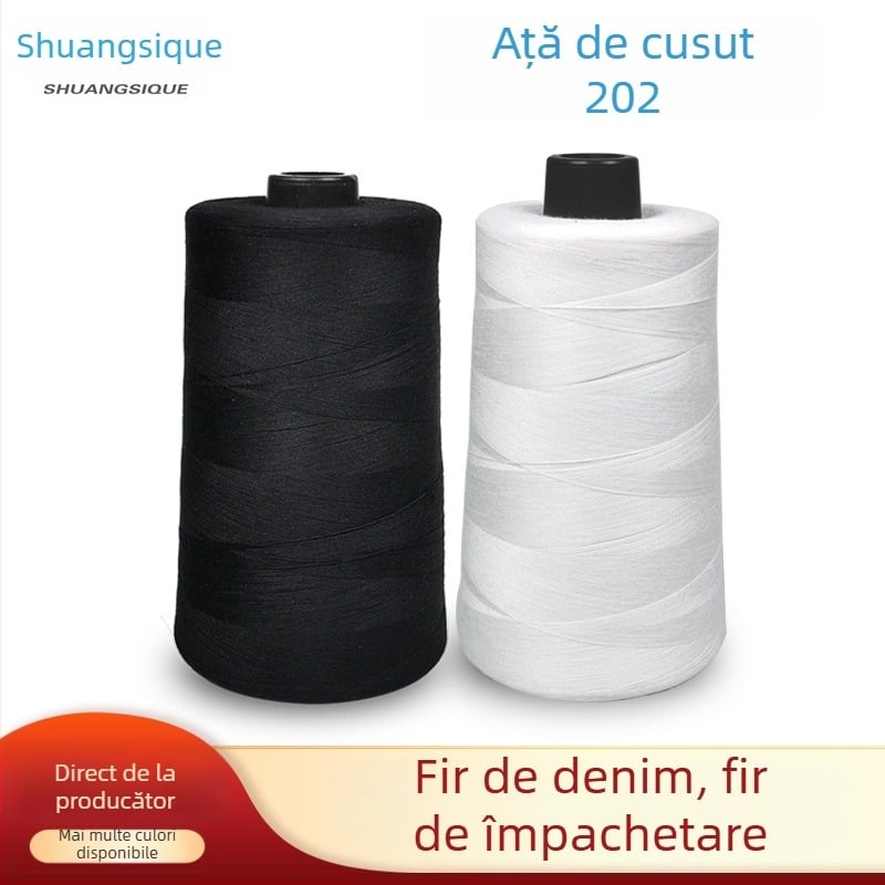 Ață de cusut poliester de înaltă viteză, marca Double Canary; 100% fibre scurte de poliester; Origine: Shunde, Foshan; Potrivit pentru genți, îmbrăcăminte și textile pentru casă.